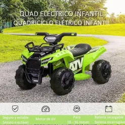 Clearance - Quad eléctrico con faros LED verde Vehículos De Batería O A Pedales