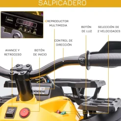 Online - Quad eléctrico 12V amarillo Vehículos De Batería O A Pedales