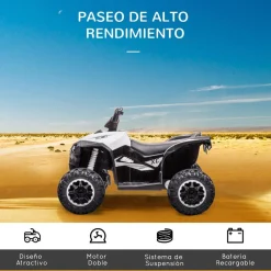 New - Quad eléctrico 12V blanco Vehículos De Batería O A Pedales