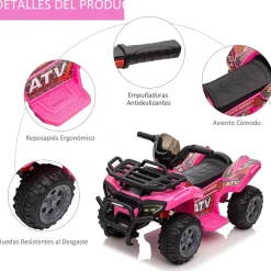 - Quad eléctrico 6V rosa*Homcom Best