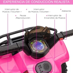 - Quad eléctrico 6V rosa*Homcom Best