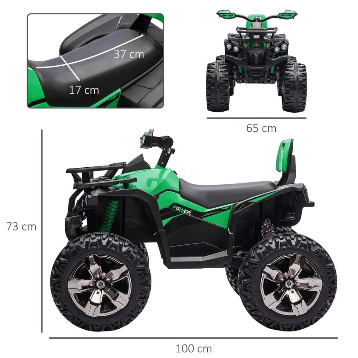 - Quad eléctrico 12V verde*Homcom Clearance
