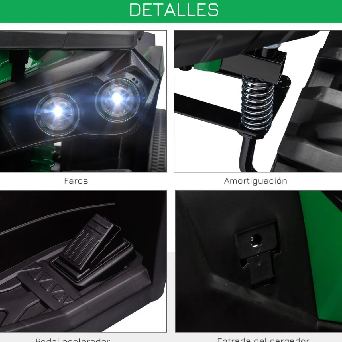 - Quad eléctrico 12V verde*Homcom Clearance