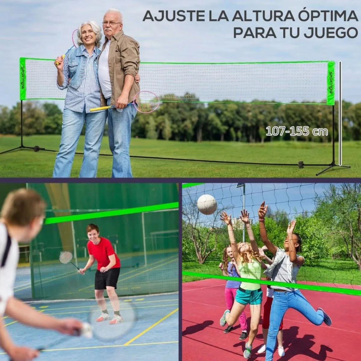 Homcom - Red con soportes y accesorios*SPORTNOW Outlet