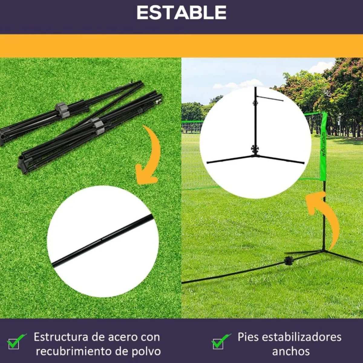 Homcom - Red con soportes y accesorios*SPORTNOW Outlet