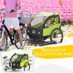 - Remolque para bicicleta Verde*Homcom Hot