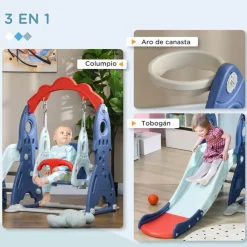 Best Homcom - Set juegos interior infantil 3 en 1 Entretenimiento·Hamacas Y Columpios