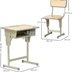 - Set Pupitre + Silla infantil Vintage*Homcom Discount