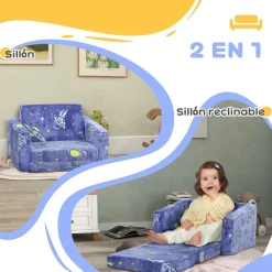 Homcom - Sillón infantil Azul brilla en la oscuridad*AIYAPLAY