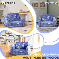 Homcom - Sillón infantil Azul brilla en la oscuridad*AIYAPLAY