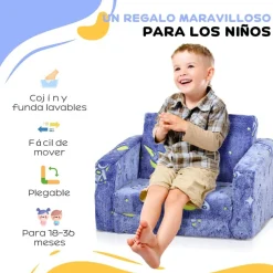 Homcom - Sillón infantil Azul brilla en la oscuridad*AIYAPLAY