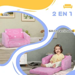 Outlet Homcom - Sillón infantil Rosa brilla en la oscuridad Estilo De Vida