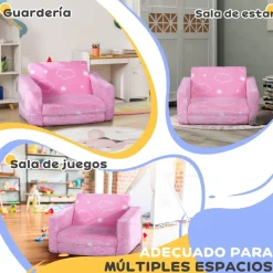 Outlet Homcom - Sillón infantil Rosa brilla en la oscuridad Estilo De Vida