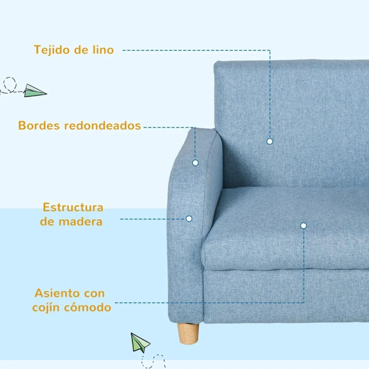 Discount - Sillón tela infantil Azul Entretenimiento·Hamacas Y Columpios|Estilo De Vida