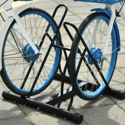 - Soporte de estacionamiento 2 bicicletas Negro*Homcom Best