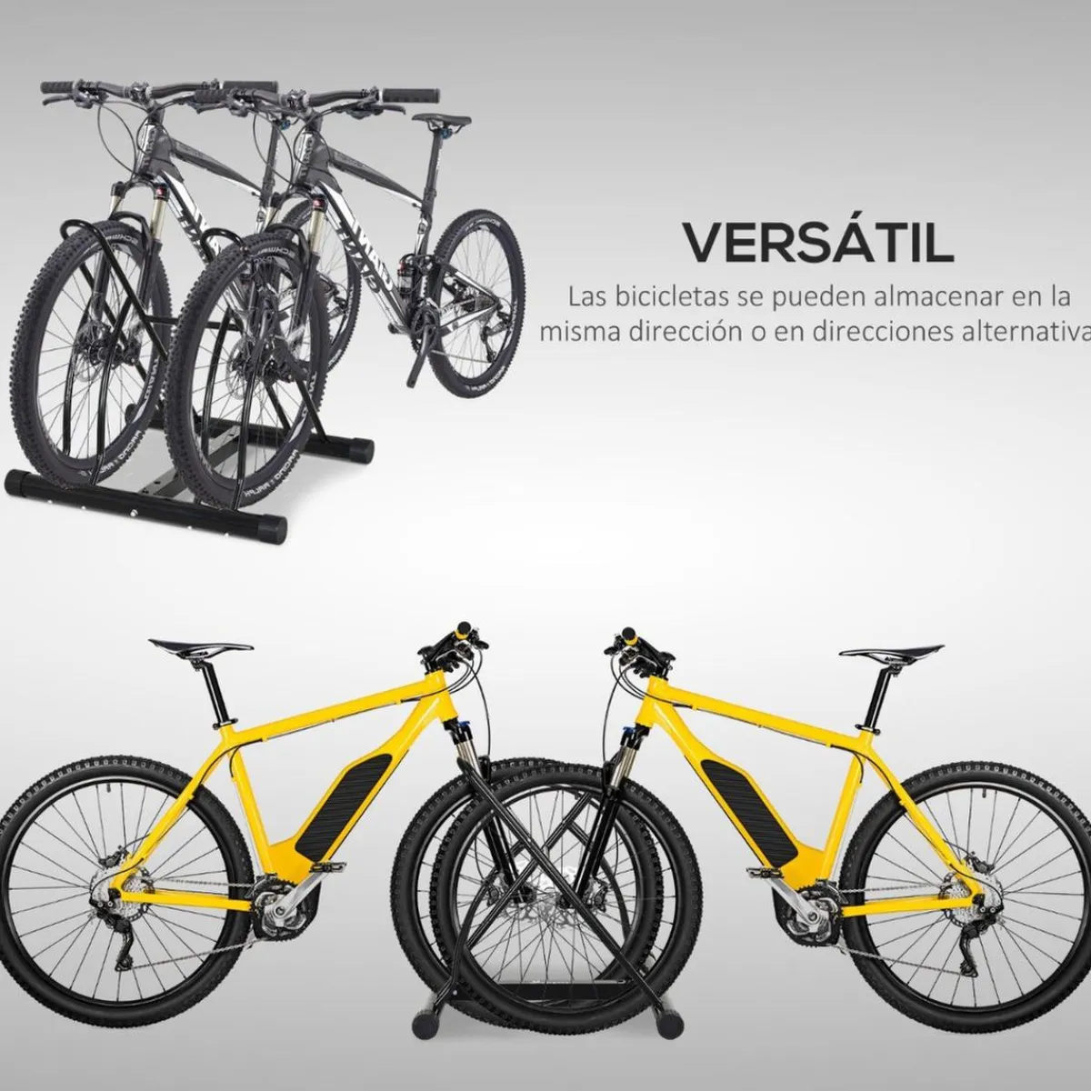 - Soporte de estacionamiento 2 bicicletas Negro*Homcom Best