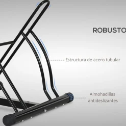 - Soporte de estacionamiento 2 bicicletas Negro*Homcom Best
