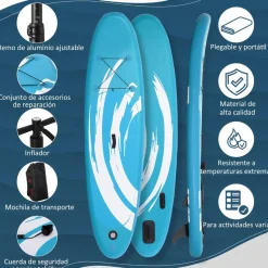 Homcom - Tabla de paddle surf hinchable Azul*Outsunny
