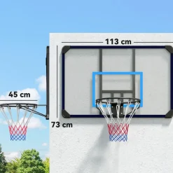 Homcom - Tablero con canasta baloncesto para pared Deportes