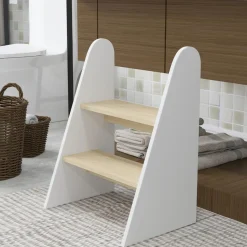 Best Homcom - Taburete 2 peldaños Blanco Estilo De Vida