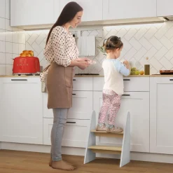 Best Homcom - Taburete 2 peldaños Blanco Estilo De Vida