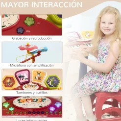 - Teclado electrónico 32 teclas con batería y taburete*Homcom Hot