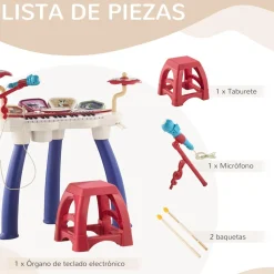 - Teclado electrónico 32 teclas con batería y taburete*Homcom Hot