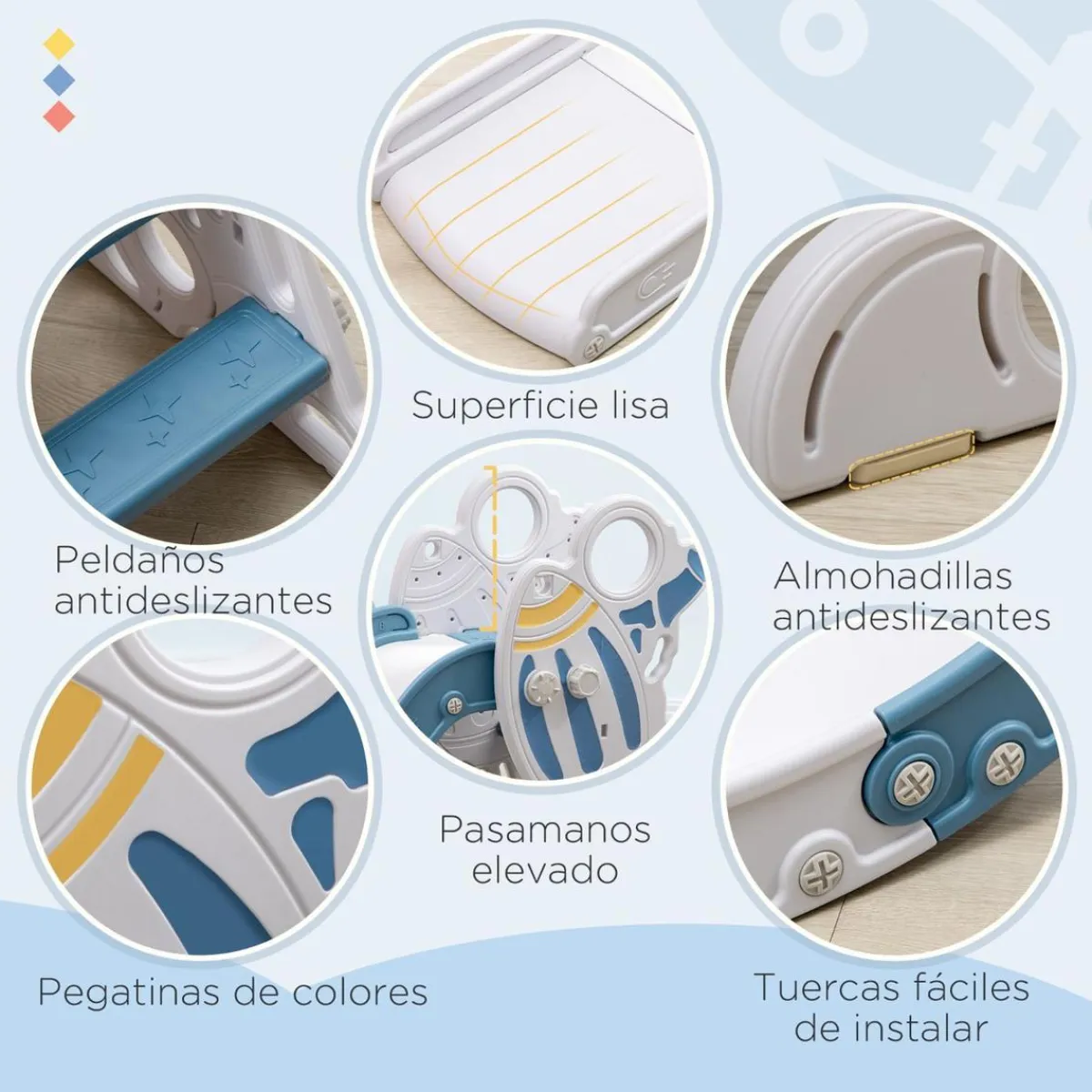 Clearance - Tobogán infantil azul Toboganes