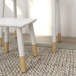 Clearance Homcom - Tocador básico con espejo y taburete madera Blanco Muñecas