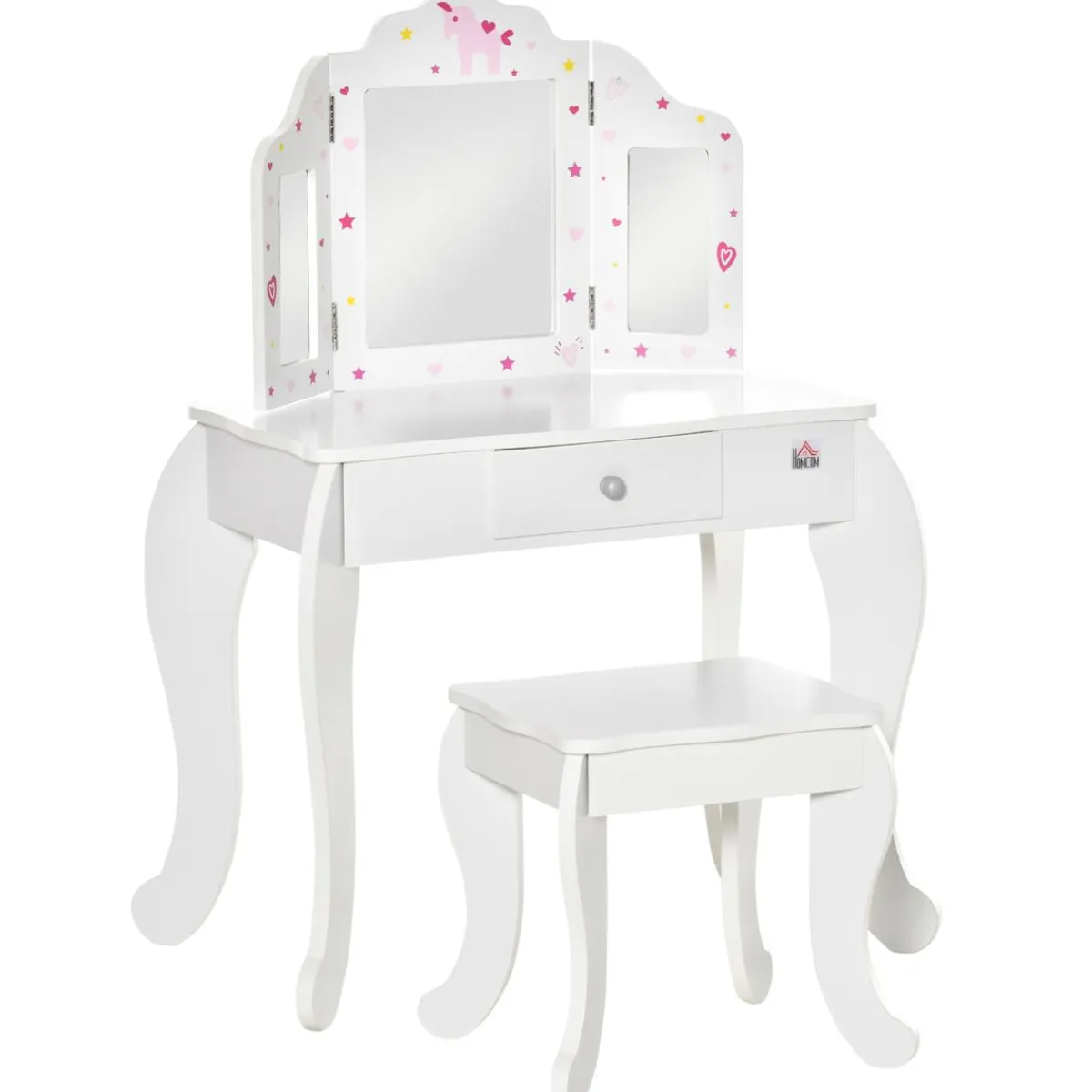 - Tocador de madera con taburete*Homcom Clearance