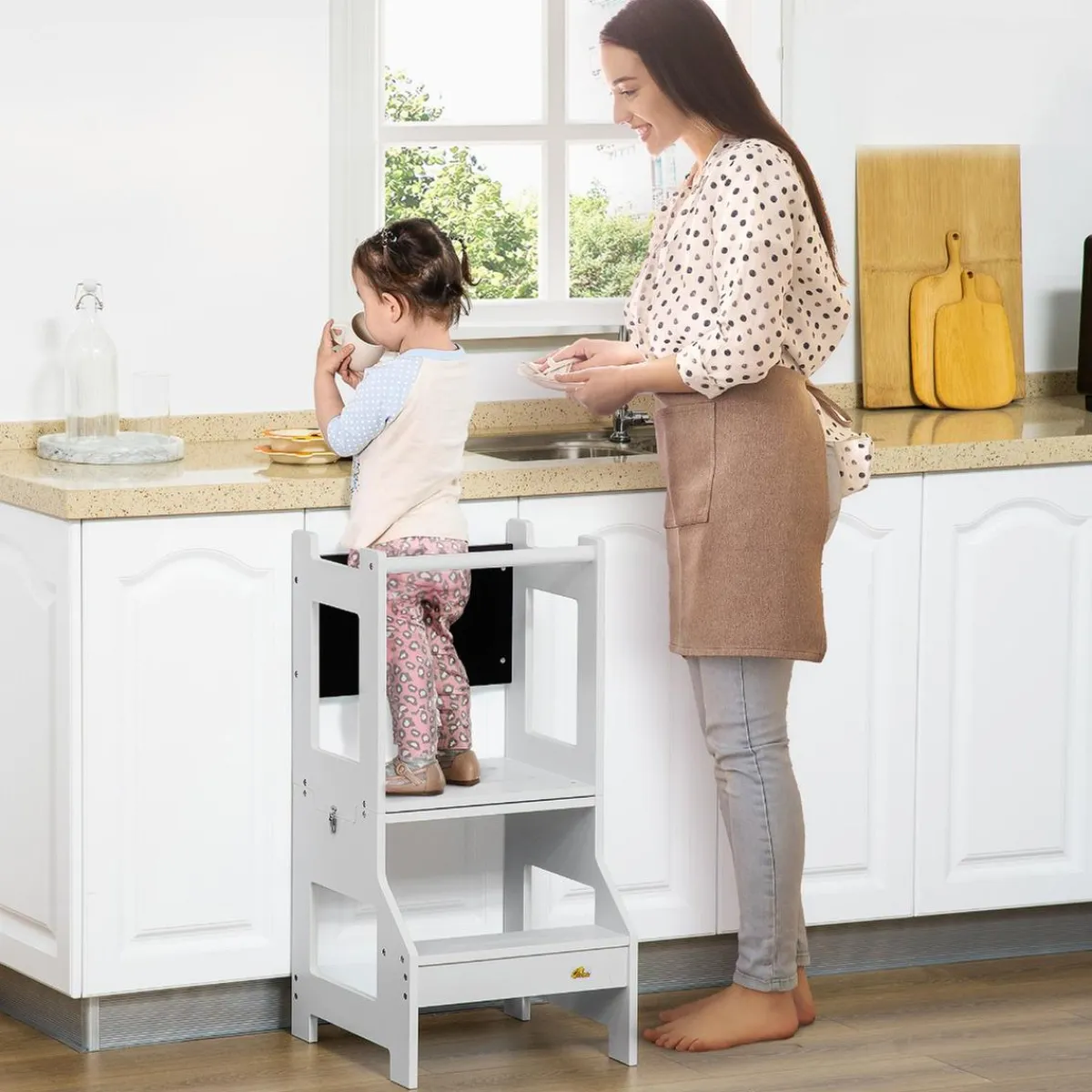 Hot - Torre aprendizaje 2 en 1 madera Gris Estilo De Vida