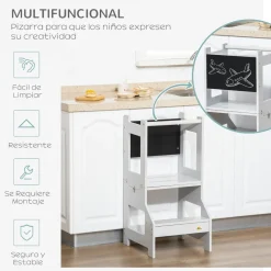 Hot - Torre aprendizaje 2 en 1 madera Gris Estilo De Vida