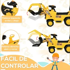 - Tractor correpasillos sin pedales amarillo*Homcom