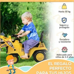 - Tractor correpasillos sin pedales amarillo*Homcom