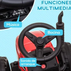 - Tractor elécrico Rojo*Homcom