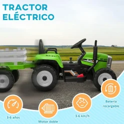 - Tractor elécrico Verde*Homcom Clearance