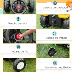 - Tractor Excavadora a pedales*Homcom Hot