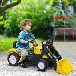 Outlet - Tractor excavadora a pedales amarillo Vehículos De Batería O A Pedales