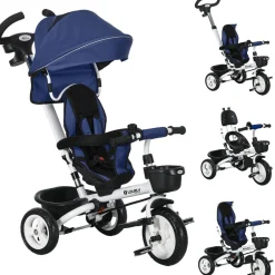 - Triciclo Evolutivo con Capota Reflectante - Azul*Homcom Online