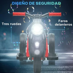 Discount Homcom - Trimoto eléctrica batería 6 V con música y juegos Rojo Vehículos De Batería O A Pedales