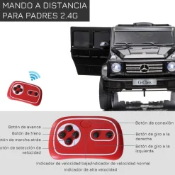 - Vehículo batería con mando Mercedes Negro*Homcom New