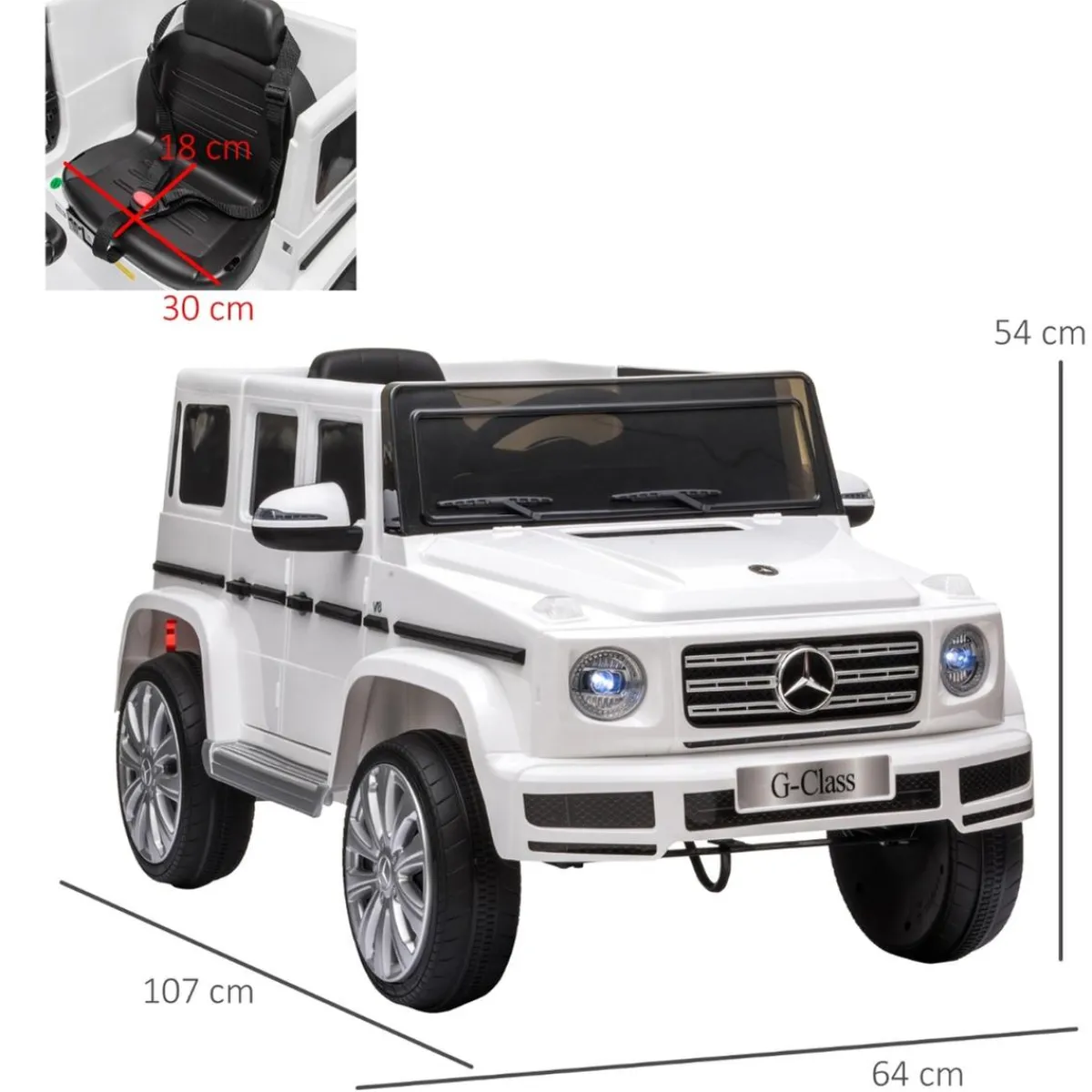 Discount - Vehículo batería con mando Mercedes Blanco Vehículos De Batería O A Pedales