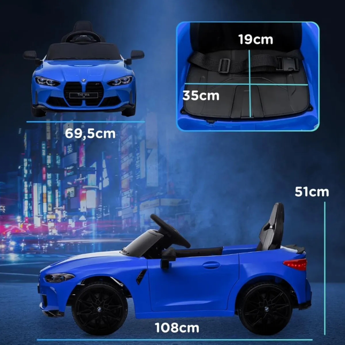 Homcom - Vehículo batería infantil BMW M4 Azul*AIYAPLAY Discount