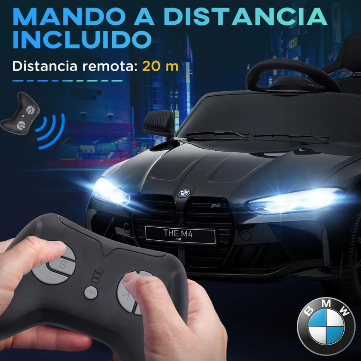 Homcom - Vehículo batería infantil BMW M4 Negro*AIYAPLAY Hot