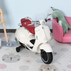 Online - Vespa blanca Vehículo de batería Vehículos De Batería O A Pedales