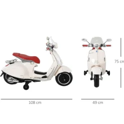Online - Vespa blanca Vehículo de batería Vehículos De Batería O A Pedales