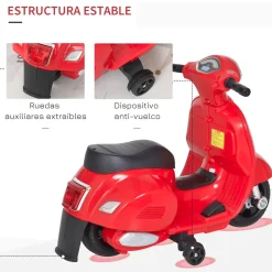- Vespa roja Vehículo de batería Vehículos De Batería O A Pedales