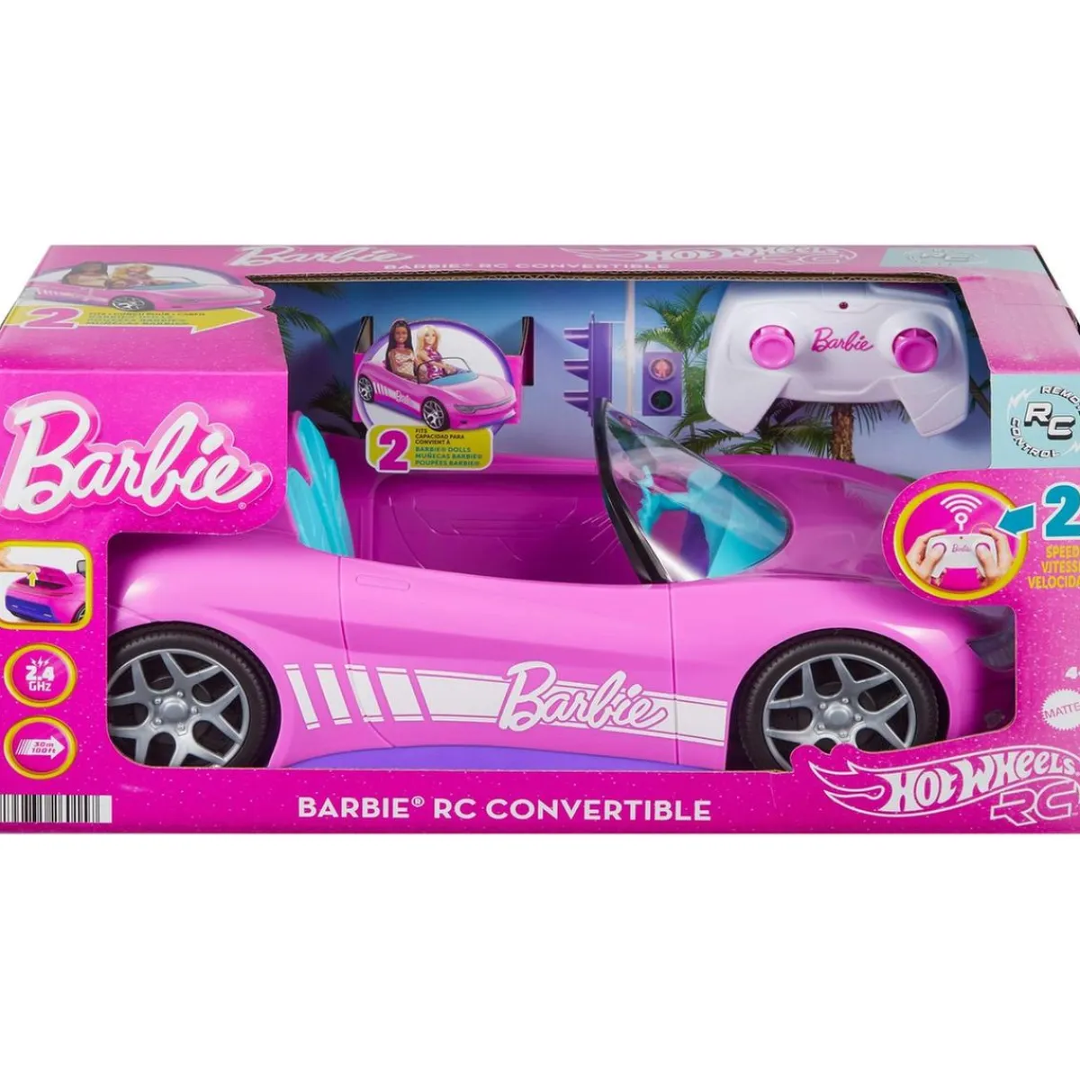 Hot Wheels - Coche Barbie Descapotable teledirigido Vehículos Y Circuitos
