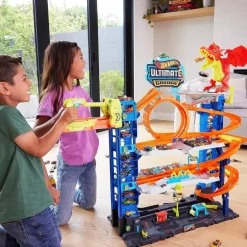 Hot Wheels - Pista de coches de juguete con garaje definitivo y dragón, 4 niveles, incluye 2 vehículos ㅤ*MATTEL Hot