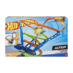 Hot Wheels - Pista de coches con espiral rápida y choques Hot Wheels Action ㅤ*MATTEL Best